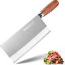 Meat Cleaver 8 Inch Professional Chinese Cleaver Knife Chefs Knife Stainless Steel Sharp Vegetable Knife Non-stick Rosewood Handle for Homes Restaurants Caidao Gift Box