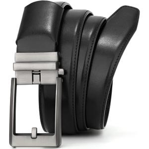 BELTROAD Men's Ratchet Belts Mens Leather Dress Belt for Jeans Casual Adjustable Black Golf Belts Gifts for Men Stretch Belts for Wasit 43"-49"