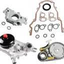 M295 Oil Pump Timing Chain Kit with AW6009 Water Pump for 2007-2013 Chevy Silverado 1500 Tahoe GMC Sierra 1500 Yukon Buick Cadillac 4.8 5.3 6.0L NON-VVT