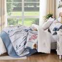 WONGS BEDDING King Set Quilt Set Floral,3 Pieces Blue & Pink Bedspread Coverlet Set Botanical Bedspreads Bed CoverQuilts Soft Lightweight Farmhouse Flower Bedding Set for Summer(104"x90")