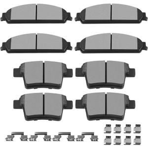 SCITOO Disc Brake Pads Sets Semi-Metal 8pcs Fit for Ford Five Hundred,05-07 for Ford Freestyle,08-09 for Ford Taurus,08-09 for Ford Taurus X,05-07 for Mercury Montego,08-09 for Mercury Sable