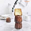 CHEFMADE Canele Mold Cake Pan, 12-Cavity Non-Stick Canele Muffin Bakeware Cupcake Pan for Oven Baking (Champagne Gold)