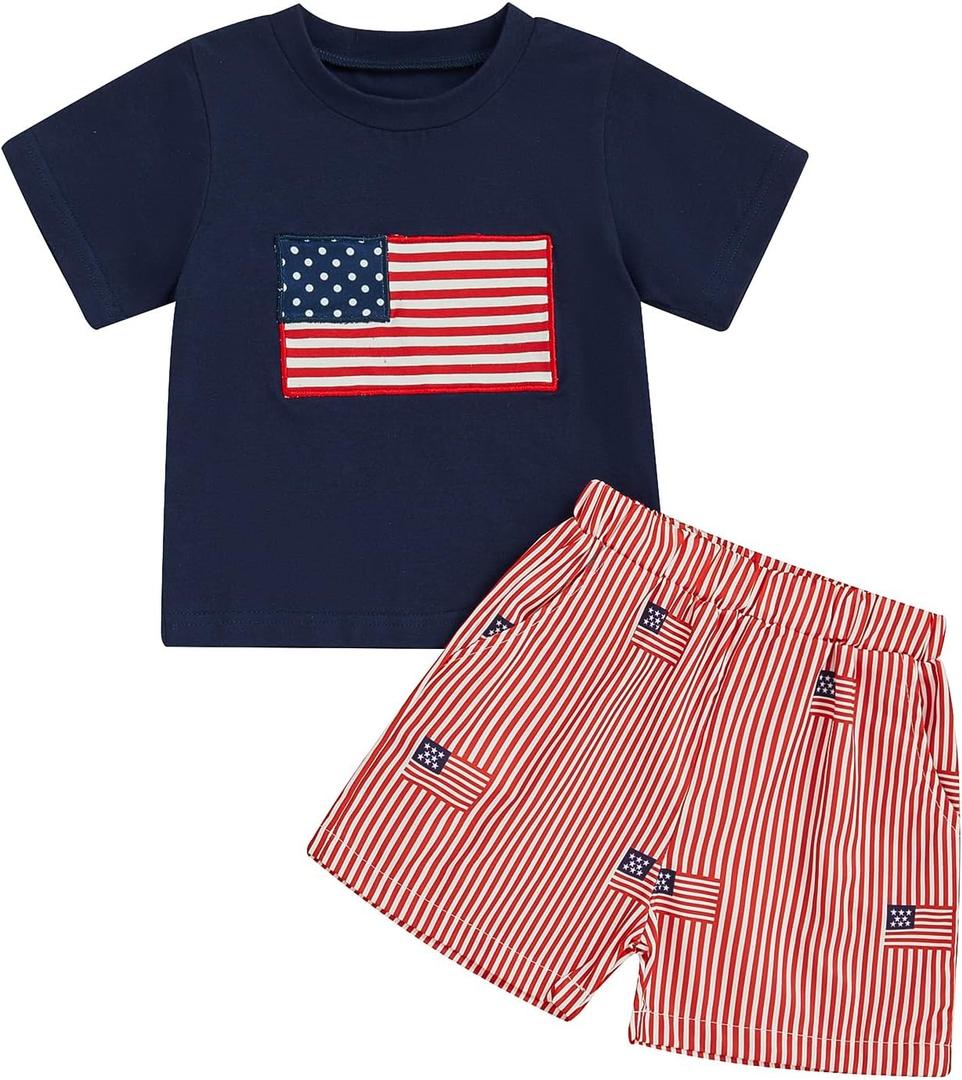 4th Of July Toddler Baby Boy Outfit American Flag T Shirt Top Shorts 2Pcs Set Kids Boys Summer Patriotic Clothes (B Usa Flag Navy Blue, 3-4Y) 4th Of July Toddler Baby Boy Outfit American Flag T Shirt Top Shorts 2Pcs Set Kids Boys Summer Patriotic Clothes (B Usa Flag Navy Blue, 3-4Y)