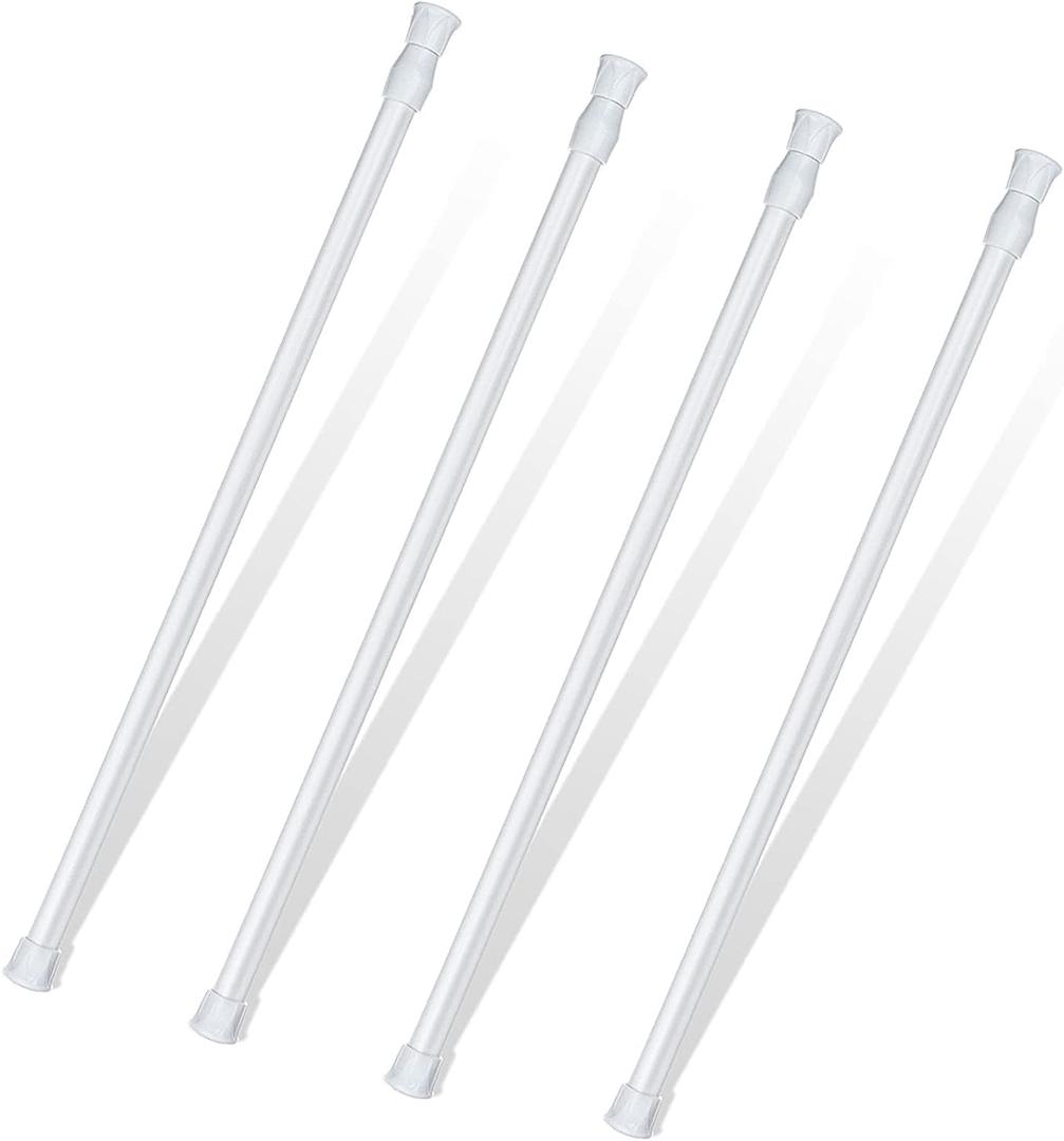 4 Pack Window Security Bar 17-27.6 Inch 1/2'' Diameter Extendable Tension Rods Adjustable Sliding Window Glass Door Lock Security Bars with Rubber Tips Sliding Door Safety Bar for Bathroom Cupboard