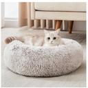 WESTERN HOME WH Calming Dog & Cat Bed, Anti-Anxiety Donut Cuddler Warming Cozy Soft Round Bed, Fluffy Faux Fur Plush Cushion Bed for Small Medium Dogs and Cats (20"/24"/27"/30")