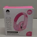 rockpapa Comfort+ Kids Headphones with Microphone, Boys Girls Student Over-Ear Headphones Wired Foldable for School Classroom Laptop PC Computer Tablet Pink