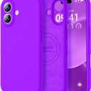 Vooii Magnetic for iPhone 17 Case, Compatible with Magsafe (Premium Liquid Silicone) (Integrated Camera Control Button) Full Body Protective Anti-Scratch Microfiber Lining 6.3", Neon Purple