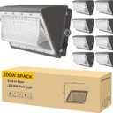 AIKVSXER 200W LED Wall Pack Light, 32000LM 6000K Dusk to Dawn Lights 8 Pack