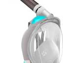 Greatever G2 Full Face Snorkel Mask with Latest Dry Top System,Foldable 180 Degree Panoramic View Snorkeling Mask with Camera Mount,Safe Breathing,Anti-Leak&Anti-Fog (Small/Medium, Gray Green)