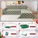 Reversible Couch Cover Blanket, Christmas Couch Cover, Chenille Sofa Cover Blanket, Christmas Sofa Covers Washable, 71"71" Couch Protector for Recliner & Chair (1PC, Green, Single Seater)