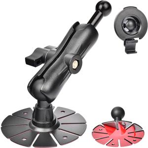 GPS Sticky Mount for Garmin 17mm Ball Mount with Bracket Cradle,Compatible with Car Dashboard GPS & Fish Finder Striker 4, Aluminum Arm 360 Rotation Adhesive & Screw Installation