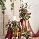 Ling's Moment Artificial Rose Leaf Greenery Garland - 6 Pack, Candle Vines, Faux Splicable 2.3ft Stems for Table Centerpieces, Lantern Rings, Hanging Backdrop Floral Arrangements & Wedding Arches