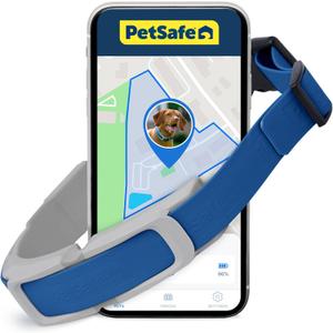 PetSafe Guardian GPS + Tracking Dog Fence Collar Pet Safe GPS Dog Collar Fence System, with App Waterproof Rechargeable Collar, Tracking for Dogs (Blue, Grey)