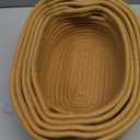 CubesLand Small Cotton Rope Storage Basket Set 5, Shelves Baskets for Organizing with Handle, Decorative Closet Storage Bins for Countertop Toilet Paper Basket for Toilet Tank Top,Brown Basket