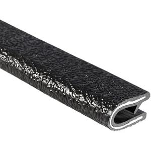 TRIM-LOK Edge Trim - Fits 1/8" Edge, 7/16” Leg Length, 250’ Length - Dual Gripping Fingers - Black, Pebble Texture - Flexible PVC Edge Protector