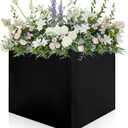 Metal Planter Box 20" x 20" x 20" Large Square Planter Heavy Duty Galvanized Steel Tall Plant Boxes with Insert Shelf and Drainage Holes for Outdoor Patio Yard Garden Porch Terrace