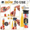 30 Sets 2026 Graduation Candy Tubes Bulk Jars with Label Stickers Graduation Party Favor Gumball Container with Tassel Cap Clear Plastic Test Tubes for DIY Grad Table Party Favors Prize Items (Black)