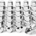 Orion Motor Tech M14x1.5 Lug Nuts, 13/16 Inch Hex Cone Seat Wheel Lug Nuts Compatible with Ford F150 Expedition Lincoln Navigator 2015-2020, Set of 24, Chrome (Silver)