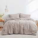 Love's cabin Seersucker Burlwood King Size Comforter Set, 7-Piece All Season Lightweight Bed in a Bag Bedding Set with Comforter, Flat Sheet, Fitted Sheet, Pillowcases and Shams