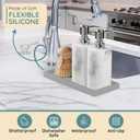 Silicone Countertop Tray  Large 11.8 Bathroom Vanity Organizer for Soap Dispenser, Lotion Bottles, Perfume, Candles, Keys  Shatterproof Sink Tray (Single - Large (11.8" x 5" x 0.7"), Gray)