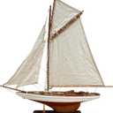 Thorness Fully Rigged Lulworth Model Yacht | 65cm (L) x 72cm (H) | Nautical Ornament | Sailboat Model | Lulworth Sailing Ship Model | Fully Assembled Model Boat Ready for Display