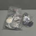 300 Pieces Blank Button Making Supplies Round Badge Parts Metal Pin Badge Kit for Button Maker Machine, Including Metal Shells Back Cover and Clear Film(3 Inch,Silver)