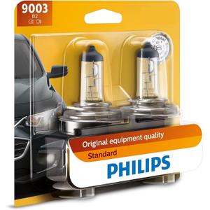 Philips 9003 Standard Halogen Replacement Headlight Bulb, 2 Pack