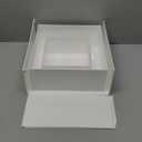 Geetery 4 Pcs Acrylic Cube Acrylic Display Box Pedestal Figure Display Shelf with Hollow Bottom Cube Stand Nesting Plastic Risers for Table(White) One Box Broken