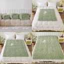WESHIONGOO Chunky Knit Blanket Throw 51"63" Knitted Throw Blankets for Couch Bed Fluffy Soft Blanket with Jumbo Chenille Yarn Thick 100% Handmade (Sage Green)