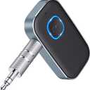 COMSOON Bluetooth AUX Adapter for Car, Noise Reduction Bluetooth Receiver for Music/Hands-Free Calls, Wireless Audio Receiver for Home Stereo/Speaker, 16H Battery Life/Dual Connect (Black+Gray)