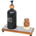 Wood Rectangular Soap Dish, Brown, Sink & Bathtub, Natural Acacia Wooden Pedestal Tray for Soap and Soap Bottles