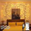 Artificial Plant Flower Tree Willow Vine Lamp, Enchanted Willow Vine with Lights, 144 LED 7.5 feet, for Various Holiday Anniversaries, Wall, Bedroom, Living Room Home Decor