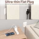 5FT Flat Extension Cord Ultra Thin Outlet Concealer with Cord Concealer Kit, Flat Outlet Extender with 3 Outlet Power Strip, Universal Size Flat Plug Power Strip for Home, ETL Listed, White