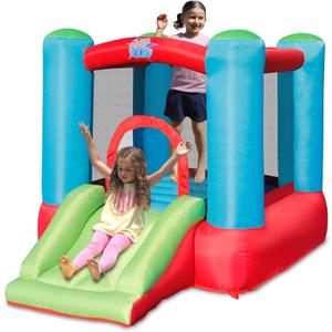 ACTION AIR Toddler Inflatable Bounce House w/Blower, Durable Sewn & Extra Thick for Indoor/Outdoor Fun with Slide, 61 inches x 85 inches x 55 inches