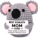 2 x Funny Koala Mom Gifts from Daughter Son, Happy Mothers Day Birthday Gifts for Mom, I Love You for Moms Mother In Law Mama Bonus Step Present, Small Cute Handmade Emotional Crochet Support Desk Decor