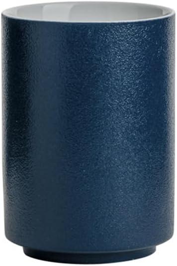 Simple frosted ceramic mug, toothbrush holder, hotel wash cup, home B&B toothbrush cups. (Navy blue)