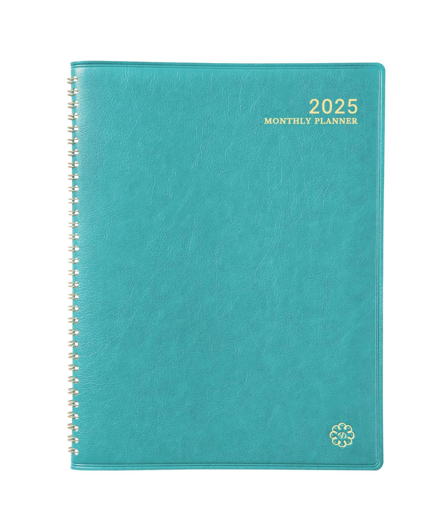 2025 Monthly Planner - 2025 Planner from Jan. 2025 - Dec. 2025, 9" x 11", Leather Calendar Planners with Tabs and Twin-Wire Binding