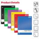 Better Office Products Spiral Notebooks 1-Subject, 24 Pack, College Rule, 70 Sheet, 8 x 10.5 inches, 6 Assorted Primary Colors, 24 Pack