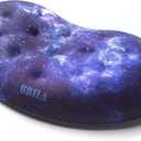 BRILA Ergonomic Memory Foam Mouse Wrist Rest Support Pad Cushion for Computer, Laptop, Office Work, PC Gaming - Massage Holes Design - Wrist Pain Relieve (Nebula Galaxy Space)