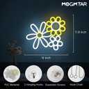 Daisy Flower Neon Sign,Led Signs for Wall,13.39x13.23 inches,USB or 3-AA Battery Operated Vintage Decor LED Neon Wall Signs