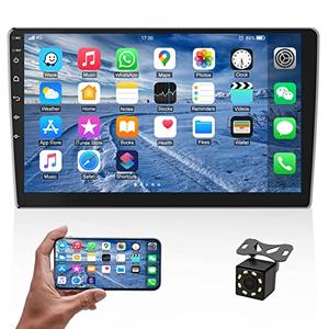 10.1 Inch Android Double Din Car Stereo Touch Screen Car Radio with WiFi GPS Navigation Mirror Link Car Multimedia Player Support Bluetooth FM Radio Receiver Dual USB Input with Backup Camera
