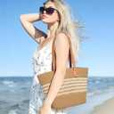 Pleneal Straw Bag For Women, Summer Straw Beach Handbags Large Shoulder Purses Woven Tote Bag