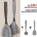 Mincing Spatula Meat Chopper, Hamburger Grinder, Premium Heat Resistant Smasher for Ground Beef, Potato Mix Tool, Meat & Poultry Tenderizers-Black (1 Pack)