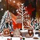 12 Pcs Christmas Gingerbread Ornaments 3.9 inch Resin Large Houses Snowflake Cookie Shaped Xmas Decor with Rope Hanging Ornaments for Christmas Tree Home Decorations(Gingerbread)