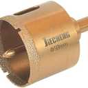 JIECHENG Brazed Diamond 2 inch Hole Saw with Center Drill Bit for Ceramic,Porcelain,Tile,Glass,Granite Quartz,Marble,Gemstone,Dry Drilling 50mm