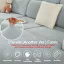 WEYOND Couch Cushion Covers Individual Large Super Stretch Chenille (Softer Version) Sofa Cushion Covers, Couch Seat Covers Couch Slipcovers Furniture Protector (2 Piece, Light Grey)
