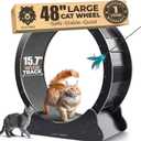 Nordic Beast 48'' XL Cat Wheel Safe, Quiet & Stable Exercise Wheel for Large Indoor Cats up to 45 lbs 15.7'' Extra-Wide Surface Fits 2 Cats Side by Side & Prevents Wobbling, (Black)