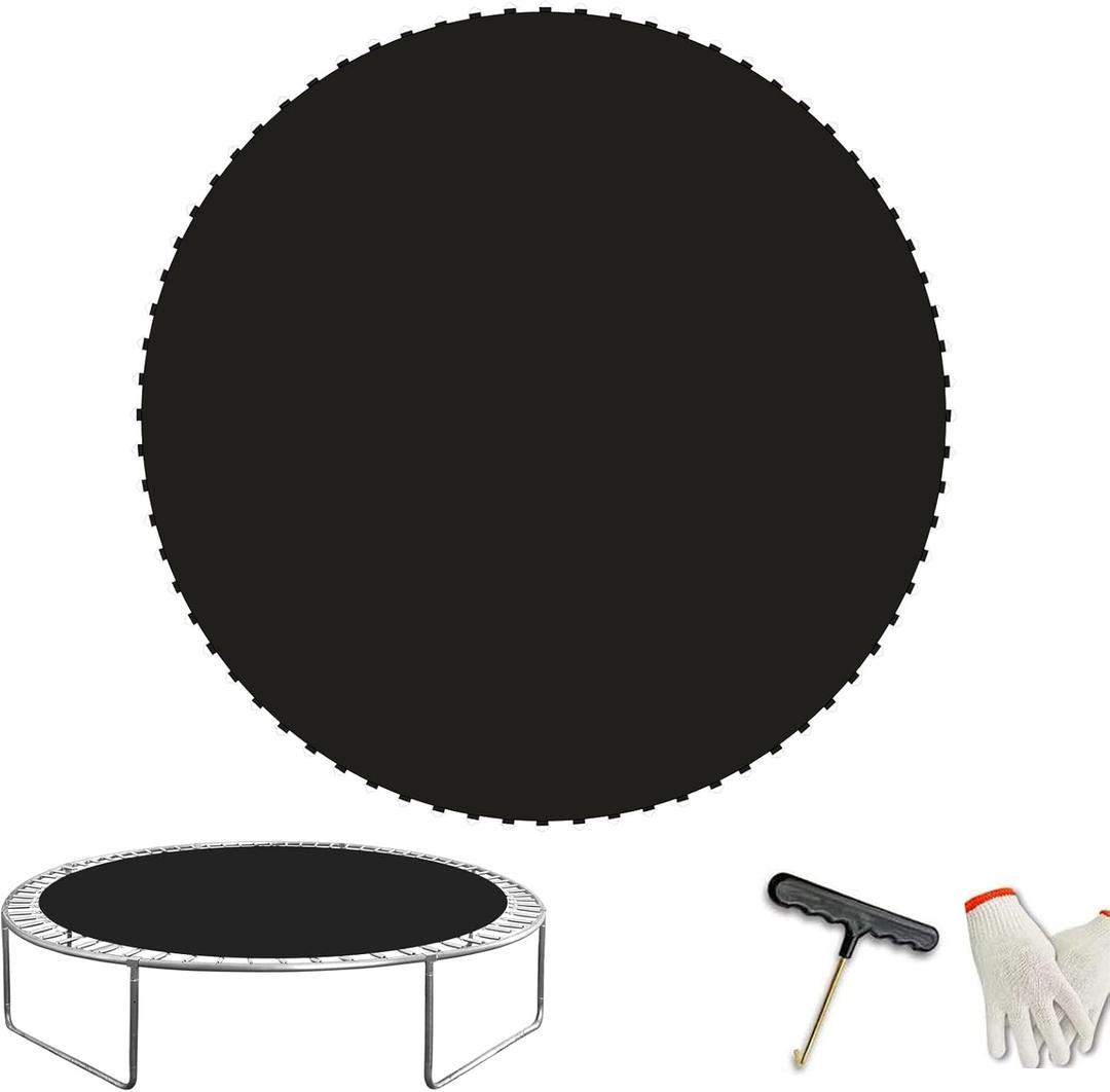 CIDNN Replacement Trampoline Mat， Heavy-Duty, UV-Resistant & Durable Bounce Pad for 14 ft Round Trampolines - Perfect for Safe & Fun Jumping (Fits 72 V-Hooks, 5.5" Springs, Spring Not Included)