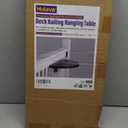 Hulave 304 Stainless Steel Deck Railing Adjustable Railing Folding Table, 10.5"x21" Balcony Railing Hanging Table, for Deck Railing, Patios, Gardens Folding Patio Table (1pack-Black)