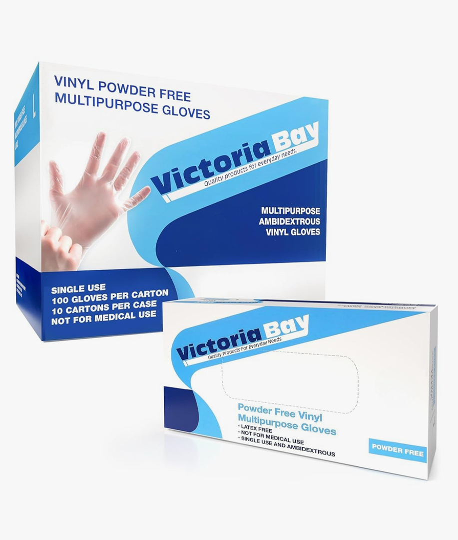 VicBay Clear Vinyl Gloves | 1000 Ct | Food Safe, Powder-Free, Latex-Free | Disposable, Multi-Use | L